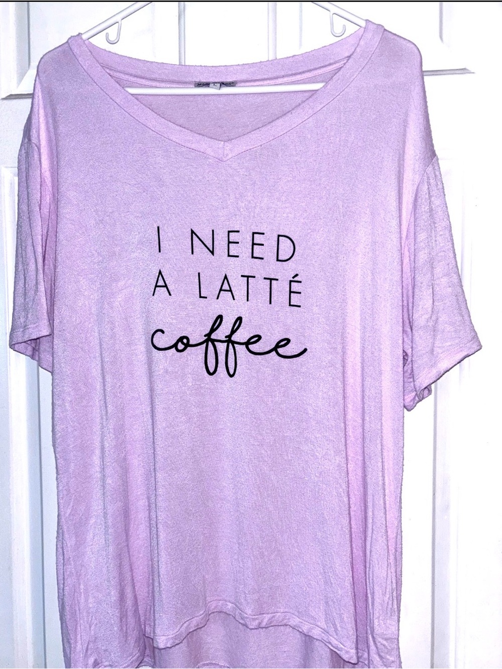 ‘I Need a Latté Coffee' V‑Neck Tee